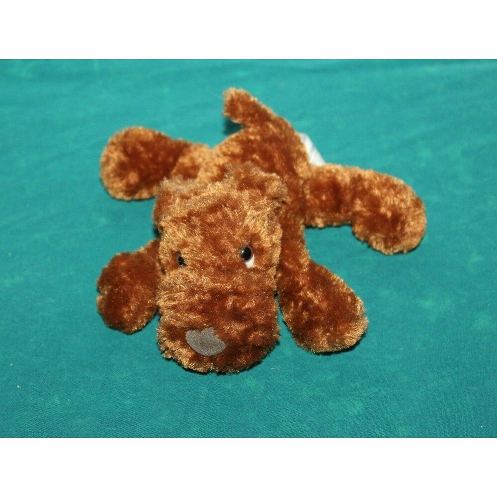 Russ Berrie Brown Floppies Whispie Puppy Dog Mini Bean Bag Plush Toy 5" CUTE HTF